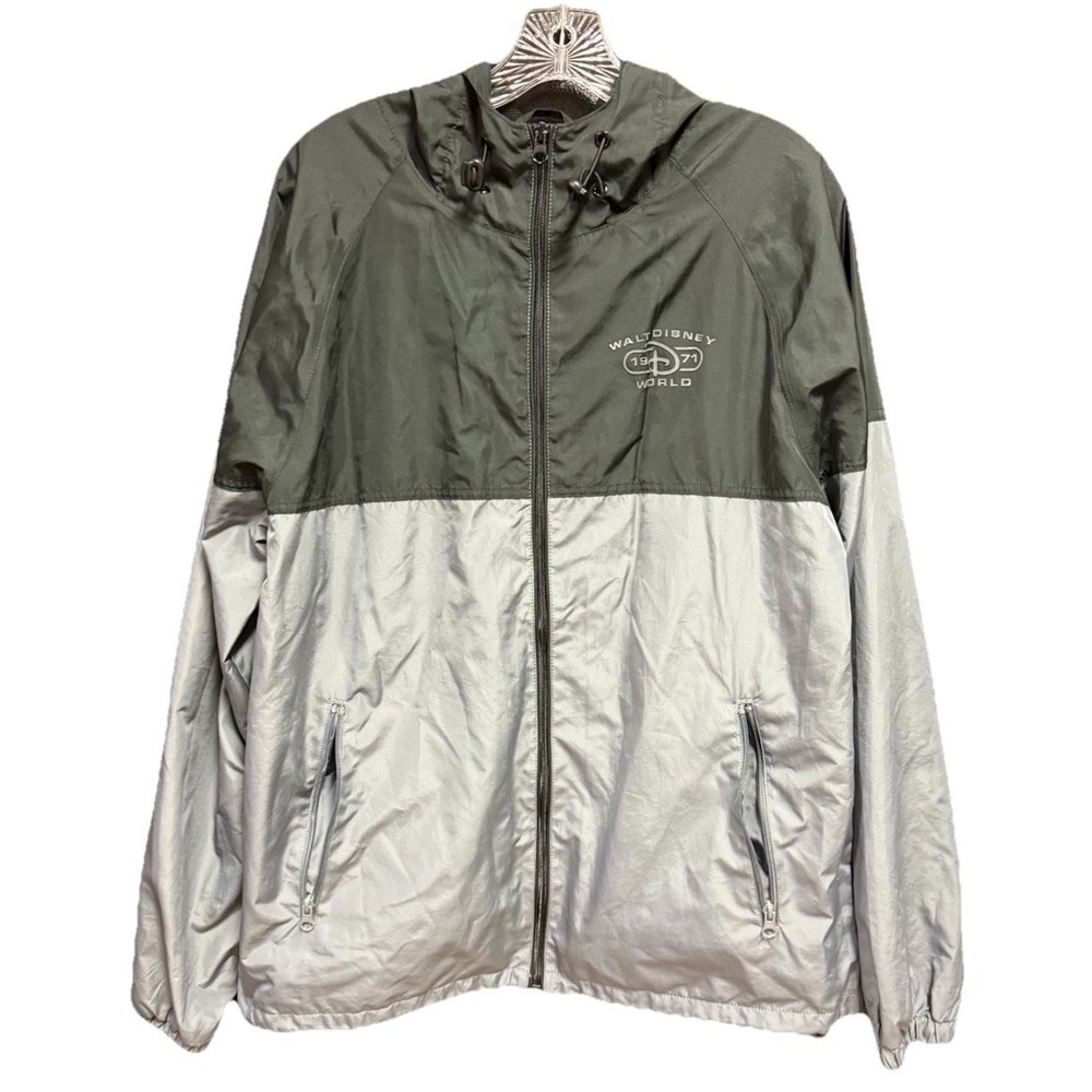 Disney Parks Authentic Men's  M Windbreaker Gray Light Jacket Walt Disney 1971